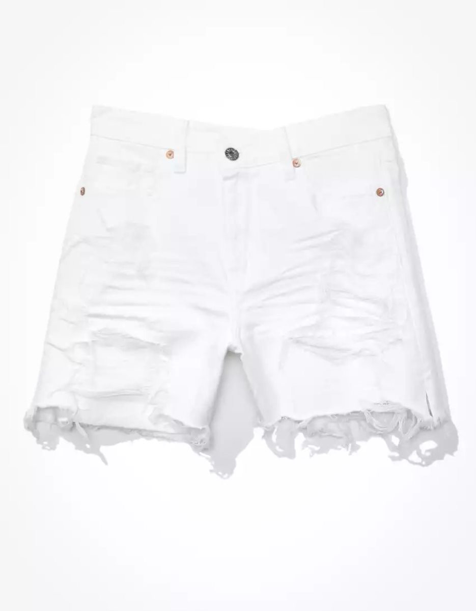 Shorts American Eagle AE Denim Highest Taille Baggy Blanche Femme | AZQ-72351891